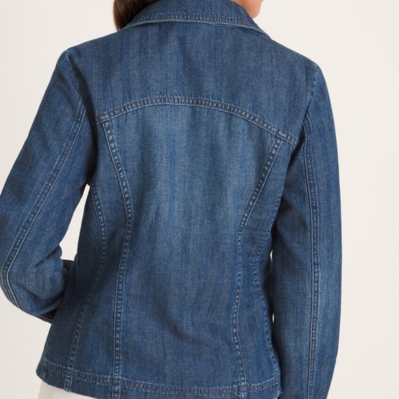 Chico’s Herringbone Denim Moto Jacket - Picture 9 of 10